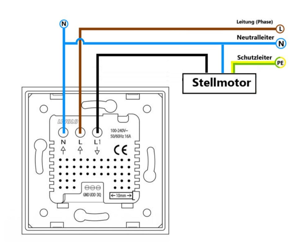 Livolo digitales Raumthermostat mit optionalem Bodensensor in Schwarz