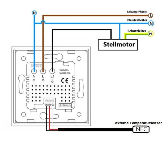 Livolo digitales Raumthermostat mit optionalem Bodensensor in Schwarz
