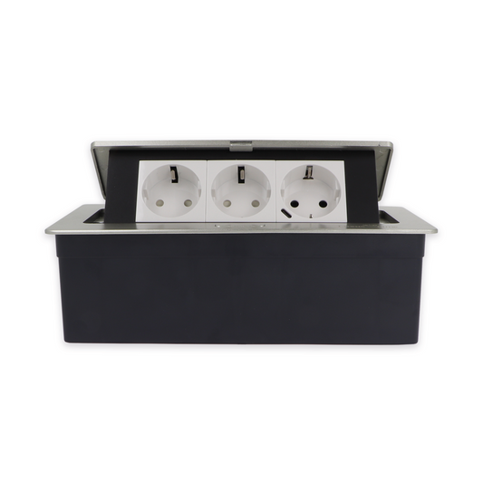 Tischsteckdose m. 2 Steckdosen + Steckdose m. USB-C FZP517