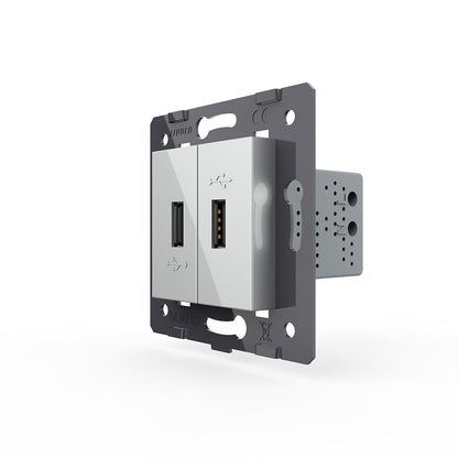 Livolo zweifaches, graues USB-A-Modul