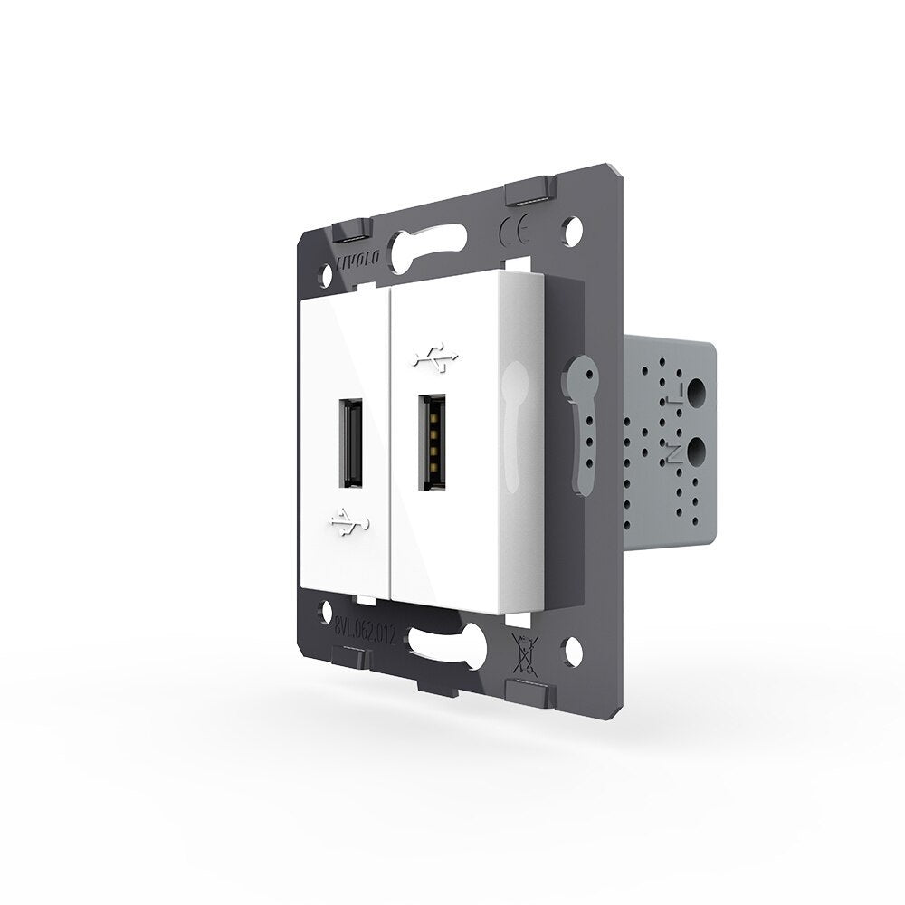 Livolo zweifaches, weißes USB-Modul zum Aufladen