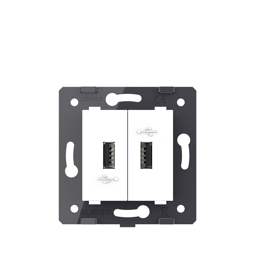 Livolo zweifaches, weißes USB-Modul zum Aufladen