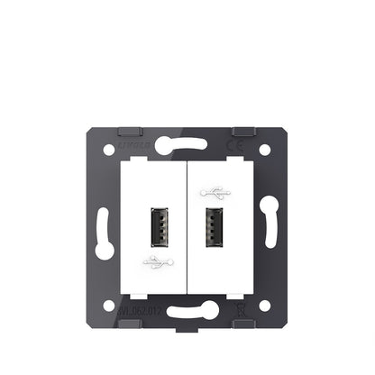 Livolo zweifaches, weißes USB-Modul zum Aufladen