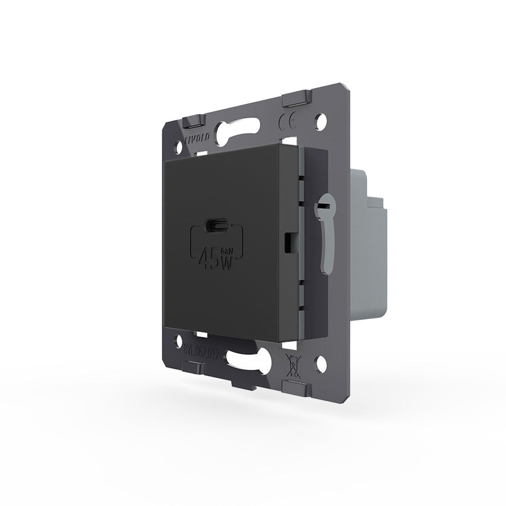 Livolo USB-C Schnellladegerät 45W Schwarz VL-FCUC-2BP-M