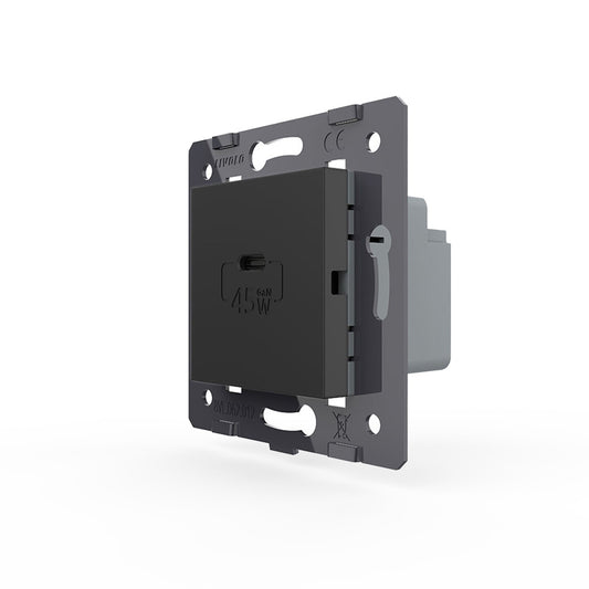 Livolo USB-C Schnellladegerät 45W Schwarz VL-FCUC-2BP-M