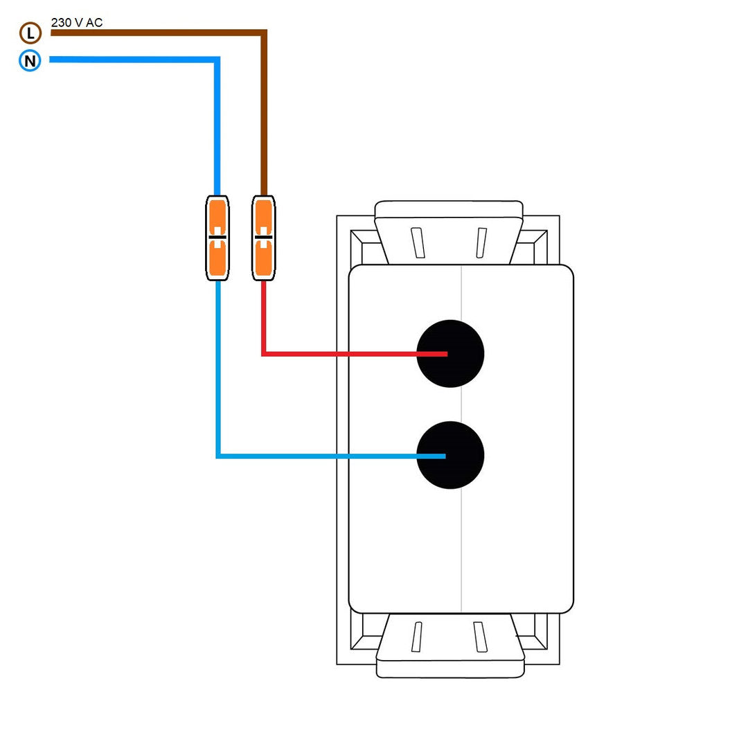 Livolo einfaches, graues USB-Modul mit Glasrahmen