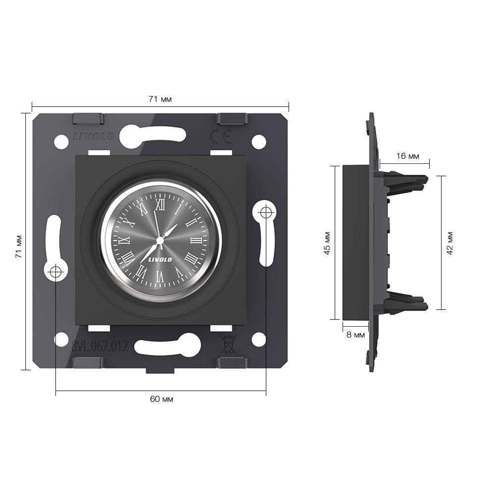 Livolo Wanduhren-Modul in Schwarz