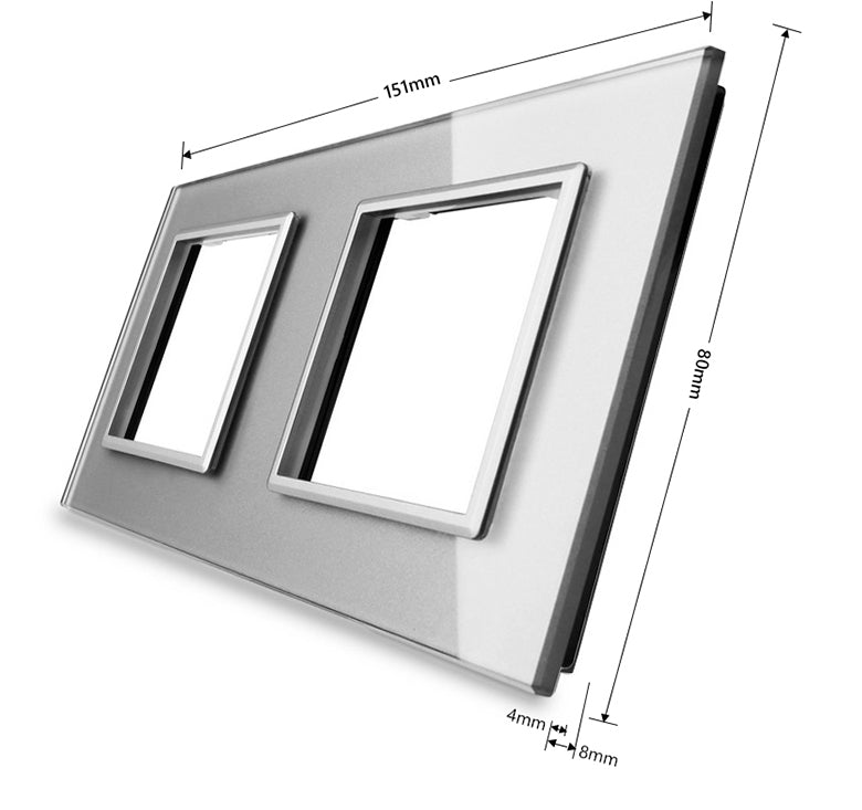 Livolo Steckdose und Lautsprecher mit Glasblende in Grau