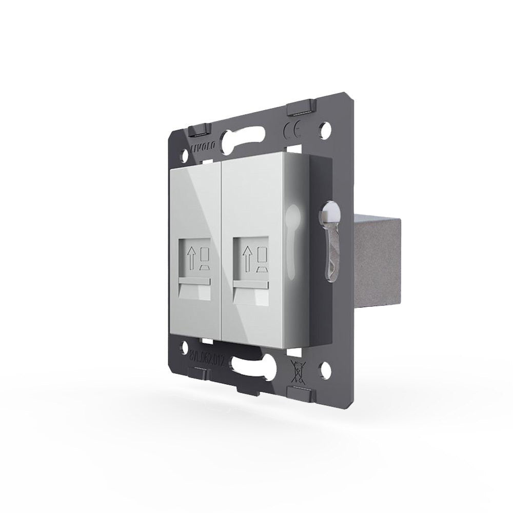 Livolo zweifaches, graues LAN-Modul CAT7 Durchgang