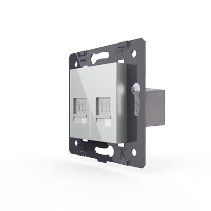 Livolo zweifaches, graues LAN-Modul CAT7 Durchgang