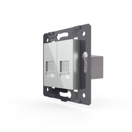 Livolo zweifaches, graues LAN-Modul CAT7 Durchgang