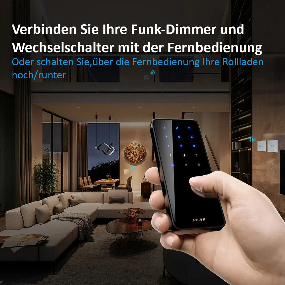 Livolo Fernbedienung für Funk-Licht-/Rolladenschalter