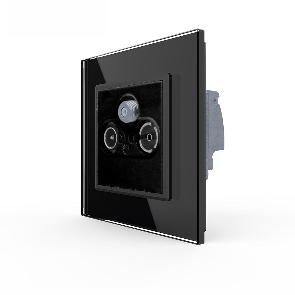 Livolo TV/FM/SAT-Modul inkl. Glasrahmen in schwarz