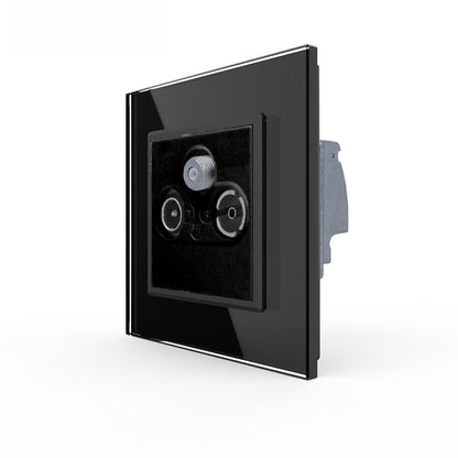 Livolo TV/FM/SAT-Modul inkl. Glasrahmen in schwarz