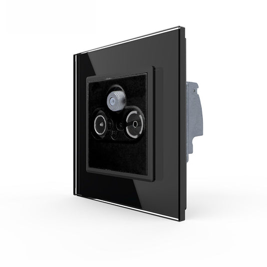 Livolo TV/FM/SAT-Modul inkl. Glasrahmen in schwarz