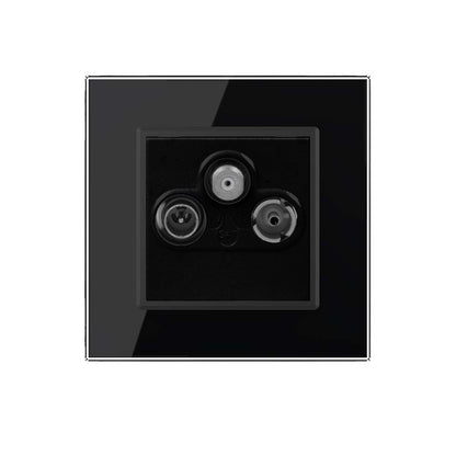 Livolo TV/FM/SAT-Modul inkl. Glasrahmen in schwarz