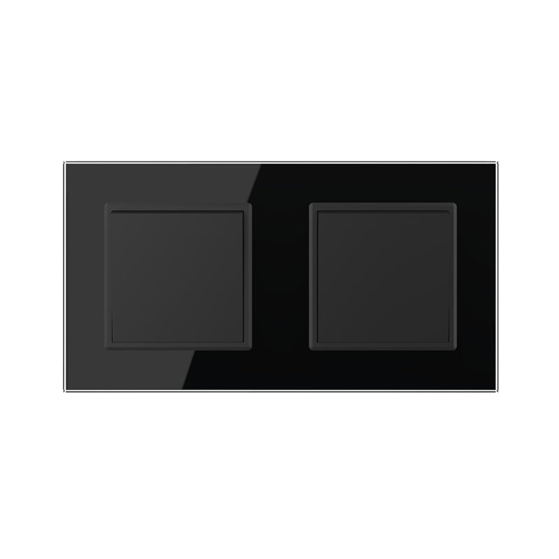 Livolo 2 einfache Wechselschalter inkl. Glasrahmen Schwarz