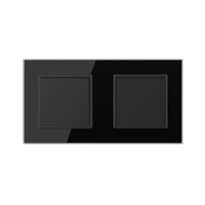 Livolo 2 einfache Wechselschalter inkl. Glasrahmen Schwarz