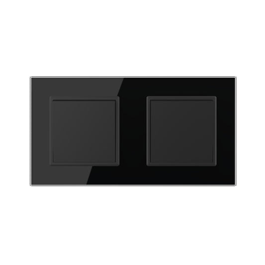 Livolo 2 einfache Wechselschalter inkl. Glasrahmen Schwarz