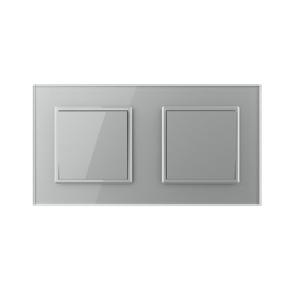 Livolo 2 einfache Wechselschalter inkl. Glasrahmen in Grau