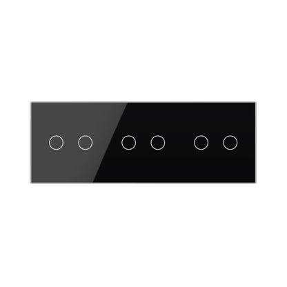 Livolo 3 Touch Rollladenschalter mit Glasblende in Schwarz