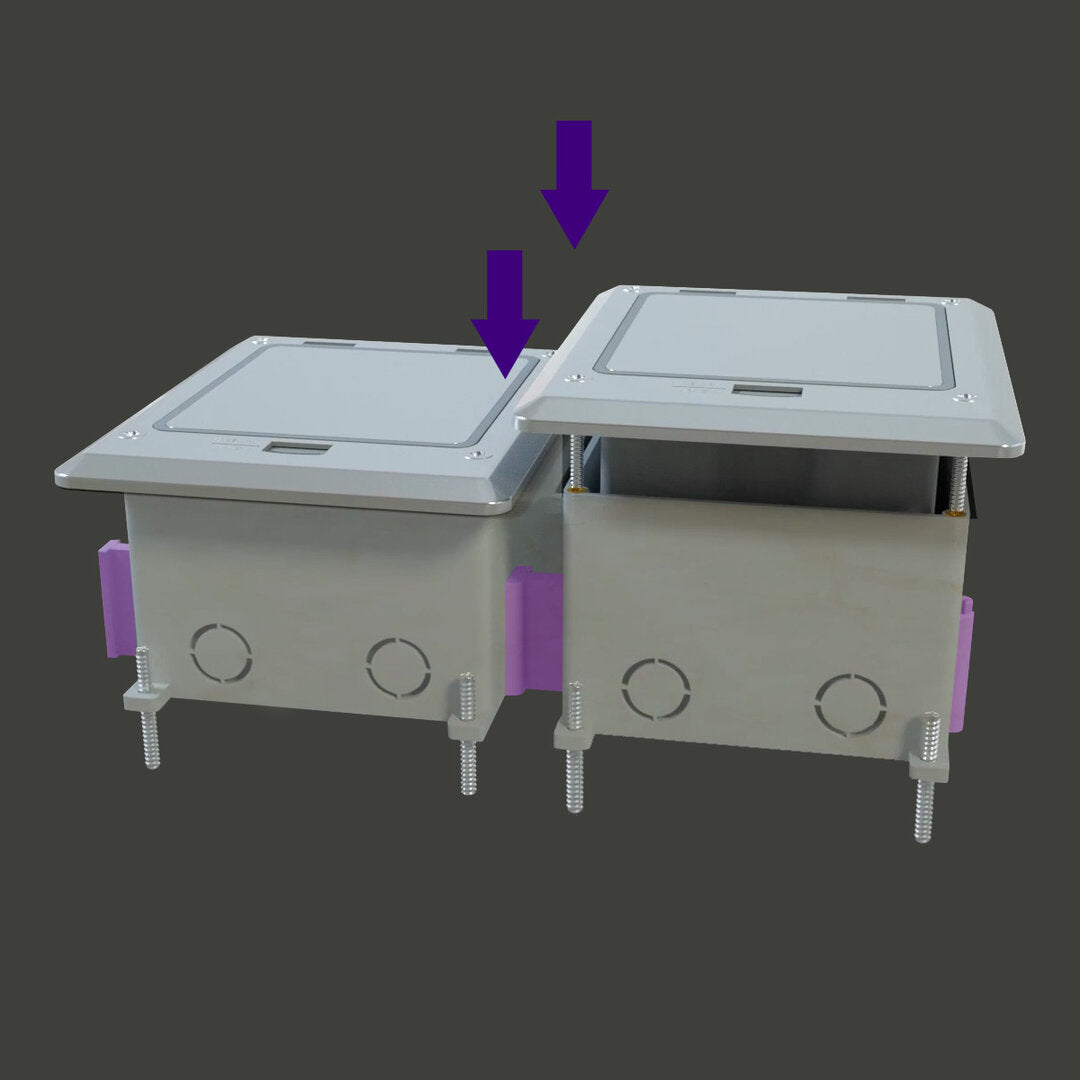 Modularer Bodentank + 2 Steckdosen + 2 LAN – IP66, erweiterbar für Mehrfachinstallation - Livolo-Deutschland
