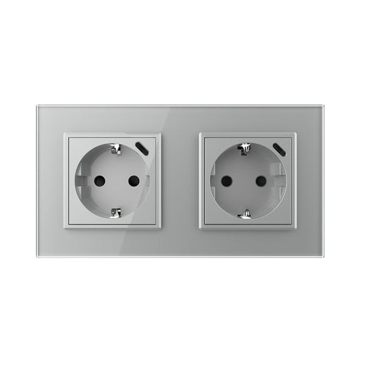 Livolo graue, zweifache Steckdose mit USB-C 18W