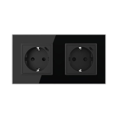 Livolo schwarze, zweifache Steckdose mit USB-C 18W