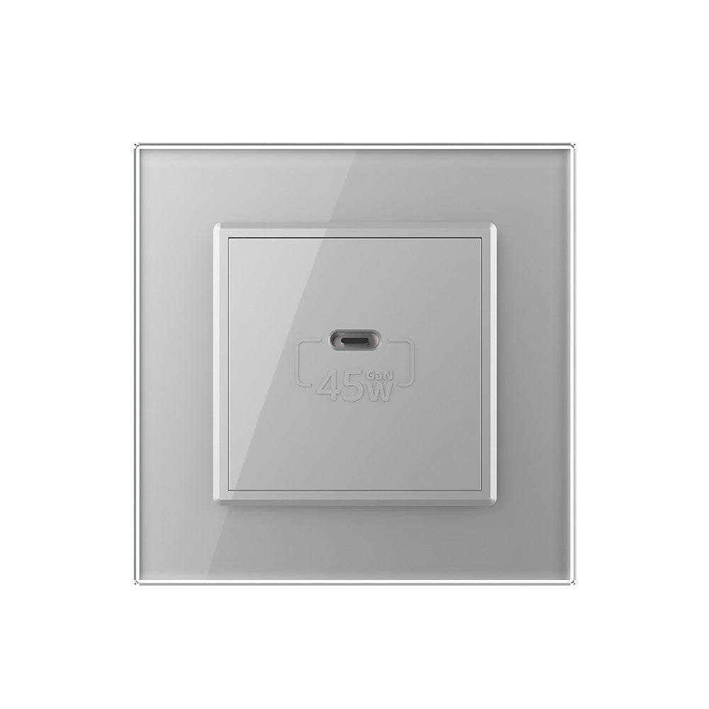 Livolo USB-C Schnellladegerät 45W Grau inkl. Glasrahmen