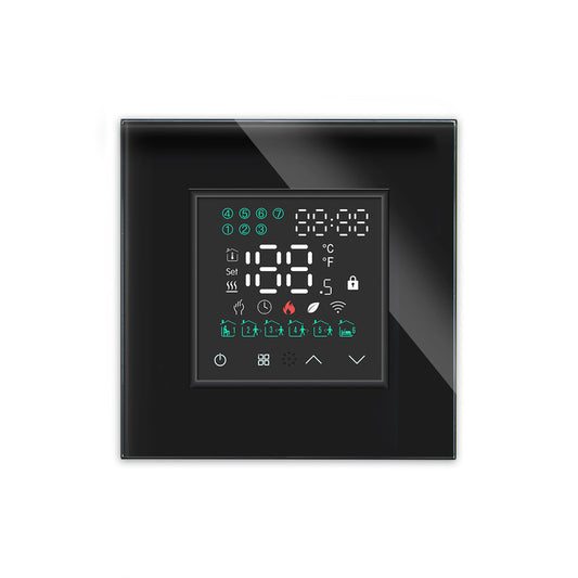 WLAN-fähiges Raumthermostat für Fußbodenheizungen in schwarz