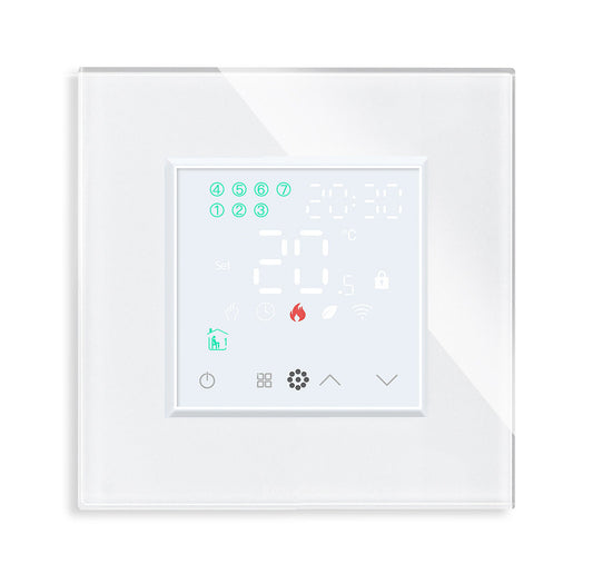 WLAN-fähiges Raumthermostat für Fußbodenheizungen in weiß