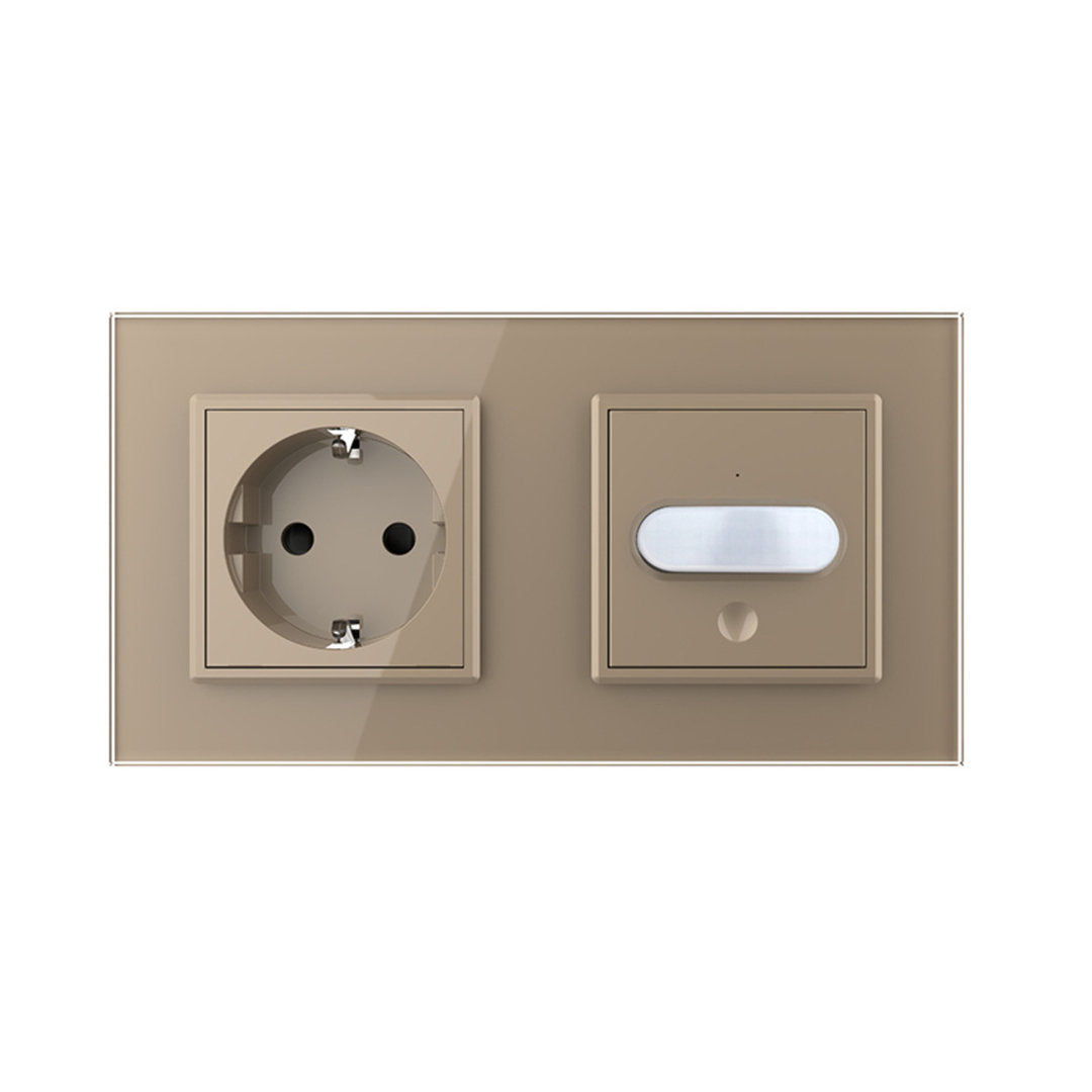 Livolo Steckdose und Bewegungsmelder Touch-Schalter Glasblende in Gold