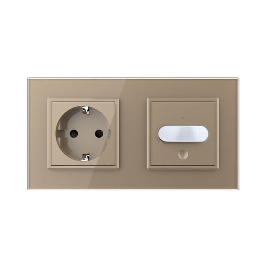 Livolo Steckdose und Bewegungsmelder Touch-Schalter Glasblende in Gold