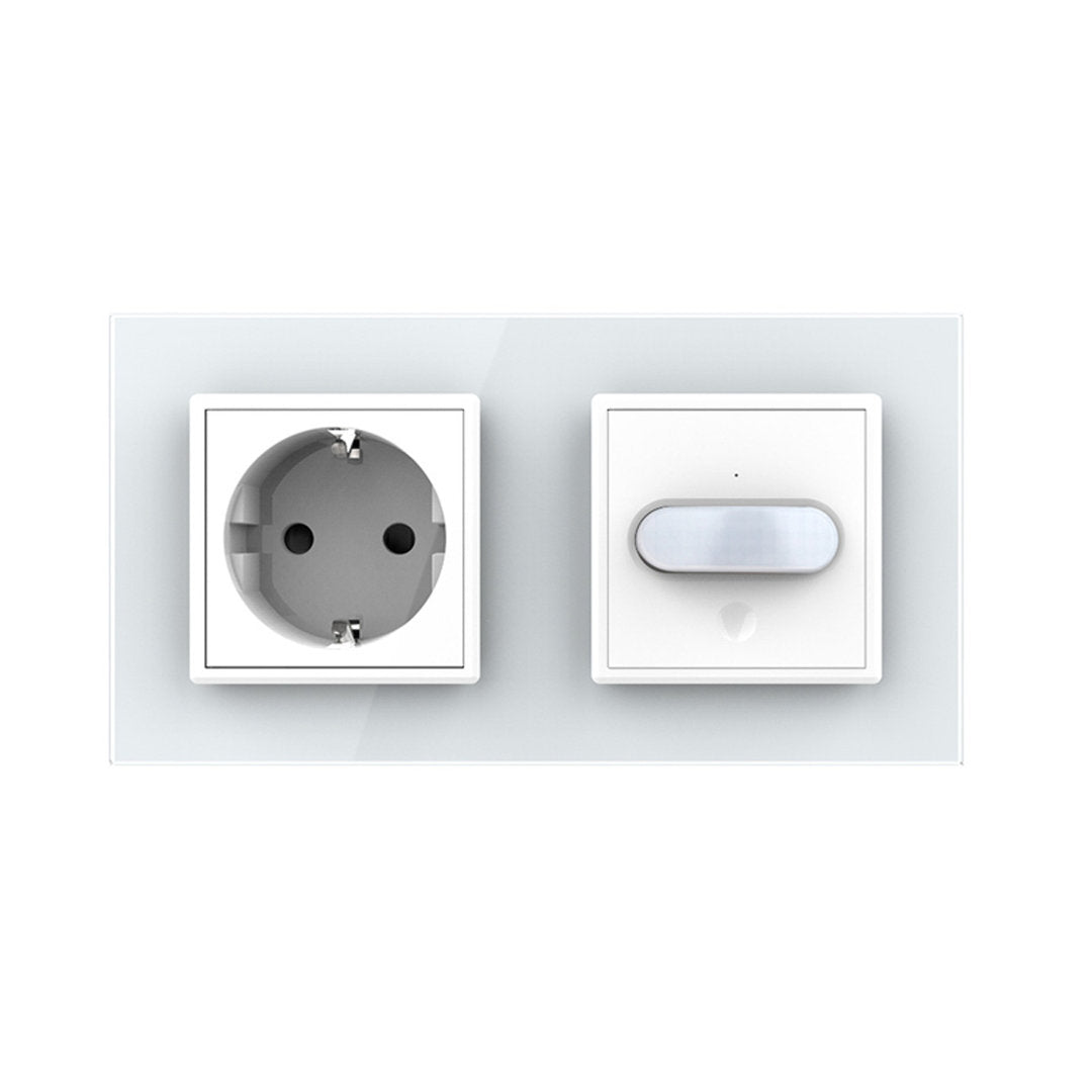 Livolo Steckdose und Bewegungsmelder Touch-Schalter Glasblende in Weiß