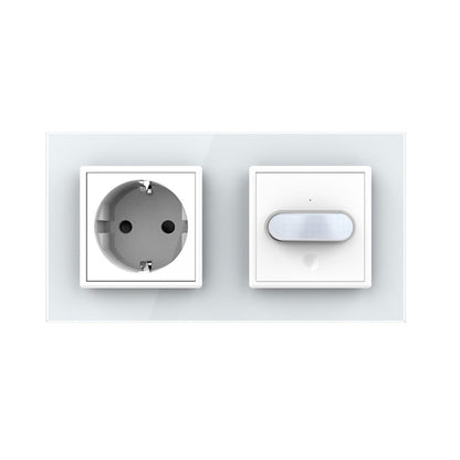 Livolo Steckdose und Bewegungsmelder Touch-Schalter Glasblende in Weiß