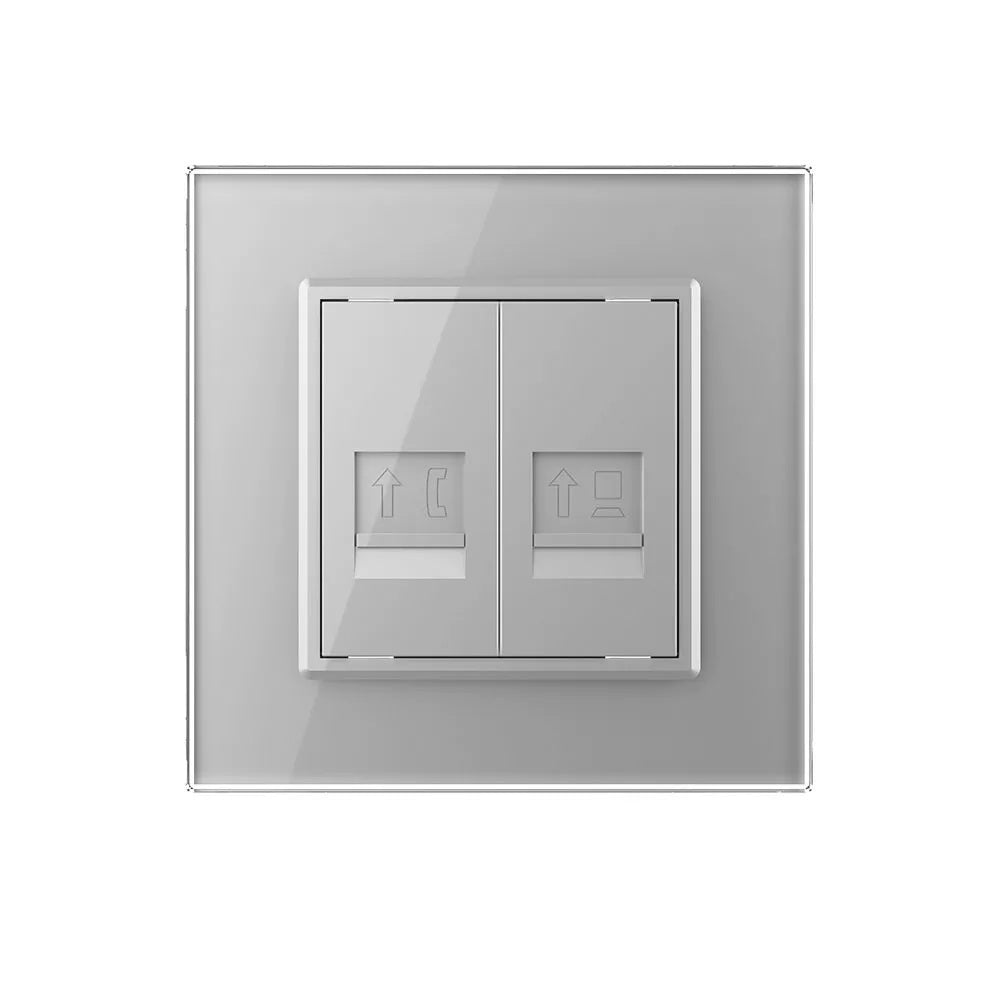 Livolo Modul-Kombination aus Telefon-/LAN-Anschluss in grau