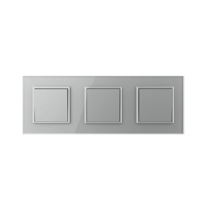 Livolo 3 einfache Wechselschalter inkl. Glasrahmen in Grau