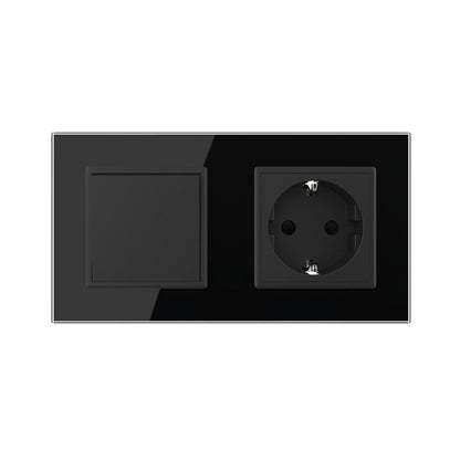Livolo Wechselschalter und Steckdose inkl. Glasblende in Schwarz