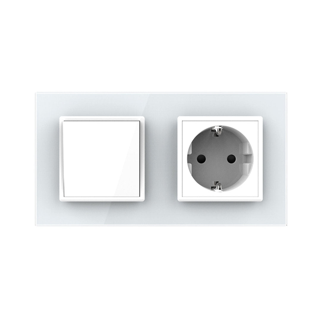 Livolo Taster und Steckdose inkl. Glasblende in Weiß