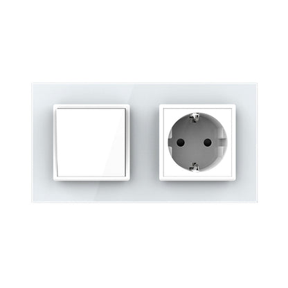 Livolo Taster und Steckdose inkl. Glasblende in Weiß