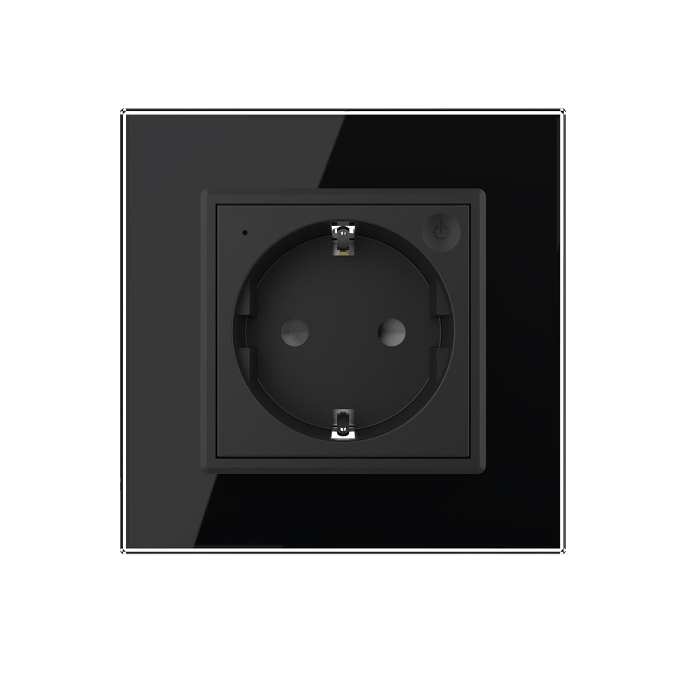 LIVOLO Modul EC Steckdose mit Glasrahmen in Schwarz