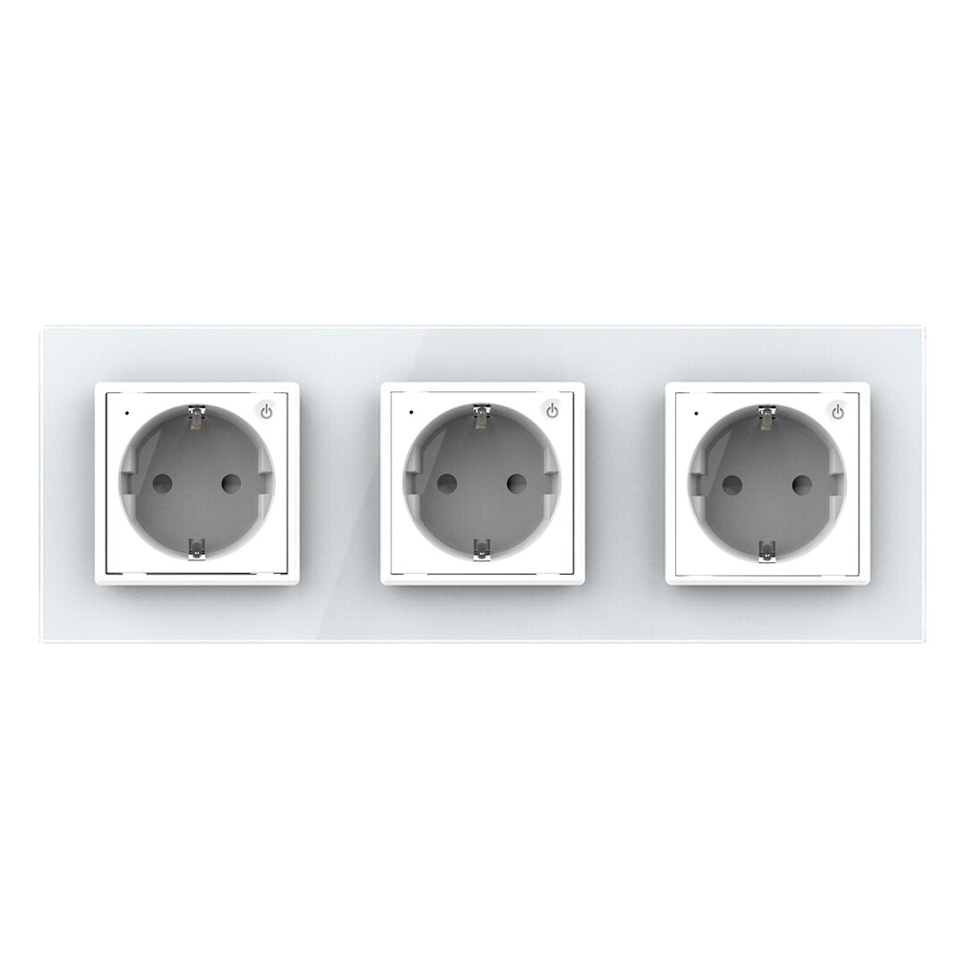LIVOLO 3 Module EC Steckdose mit Glasrahmen in Weiß