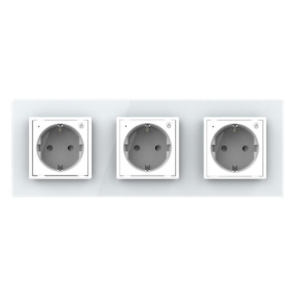 LIVOLO 3 Module EC Steckdose mit Glasrahmen in Weiß