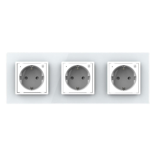 LIVOLO 3 Module EC Steckdose mit Glasrahmen in Weiß