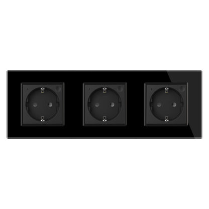 LIVOLO 3 Module EC Steckdose mit Glasrahmen in Schwarz