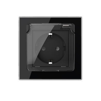 Livolo Steckdose inklusive Schutzabdeckung mit Glasblende in Schwarz
