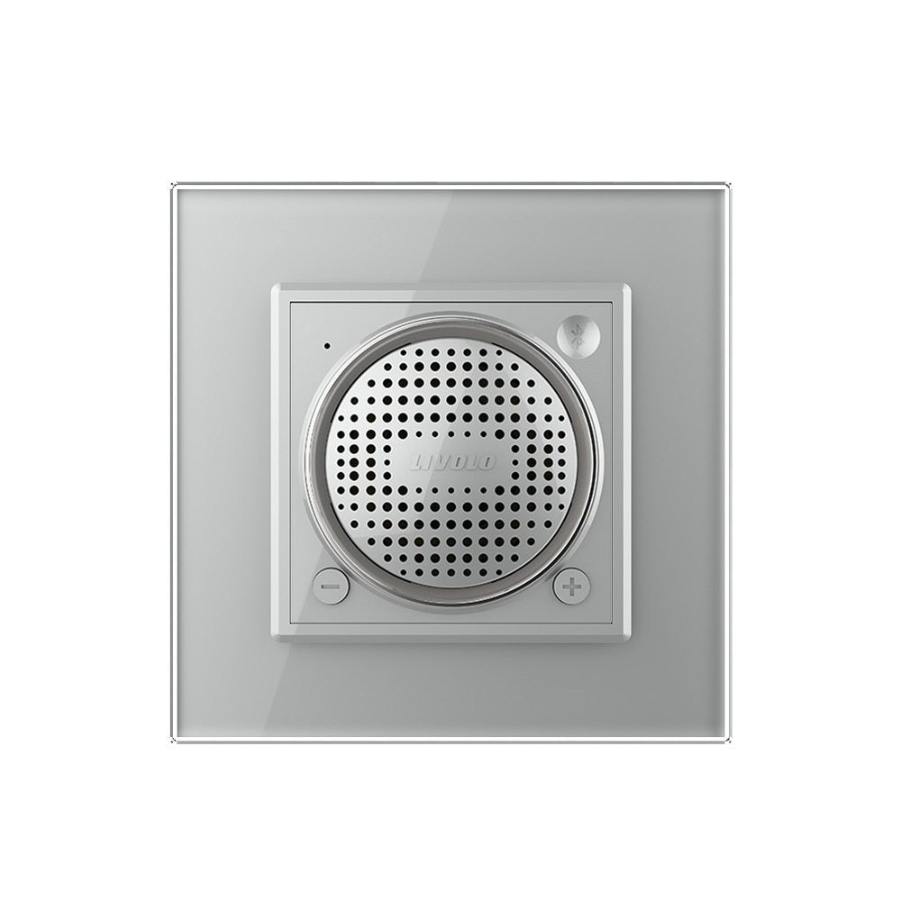 Livolo Bluetooth Lautsprecher mit Glasrahmen in Grau.