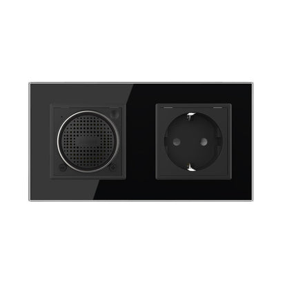 Livolo Bluetooth Lautsprecher + Steckdose inkl. Glasrahmen Schwarz