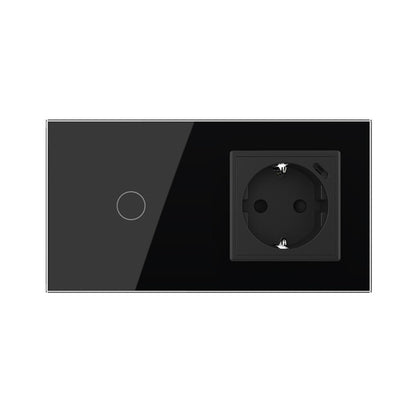 Livolo Lichtschalter mit Steckdose + USB-C in Schwarz