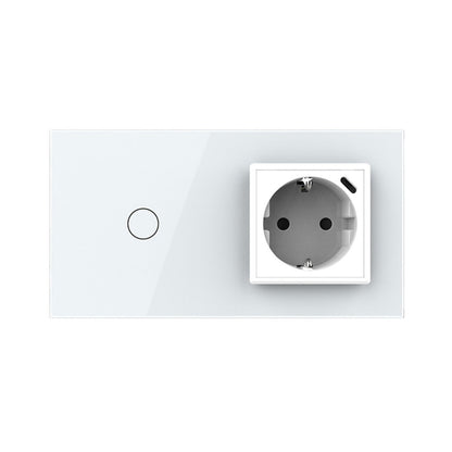 Livolo Lichtschalter mit Steckdose + USB-C in Weiß